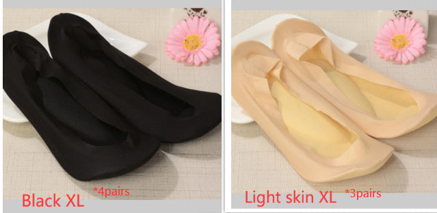 3D Arch Foot Massage Health Care Women Summer Socks Ice Silk Socks Shallow Mouth Silica Gel Invisible Slippers Feet Care Limorista