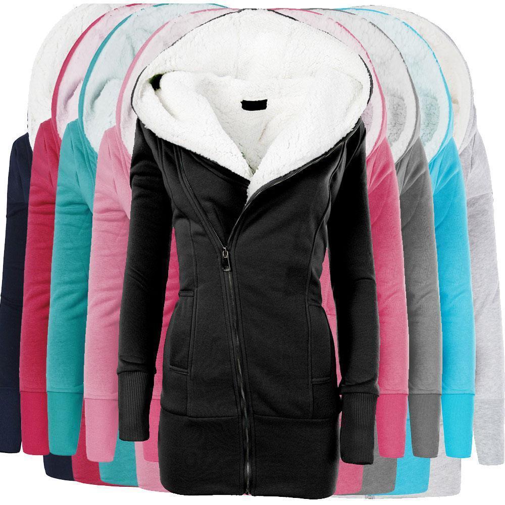 Lamb Wool Hooded Long Sleeve Women&