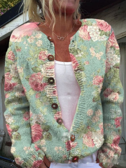 Printed Casual Cloak Coat Cardigan Sweater Limorista