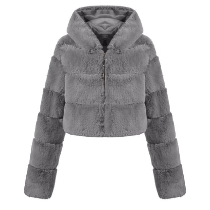 Solid Color Faux Fur Coat Jacket Fashion Limorista