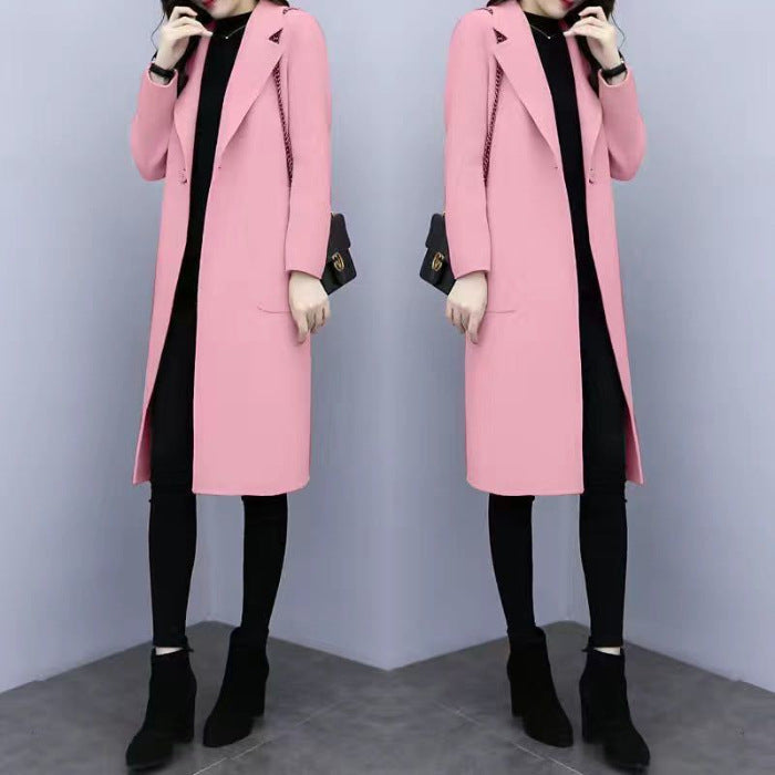 Mid-length Loose Wool Overcoat Women&