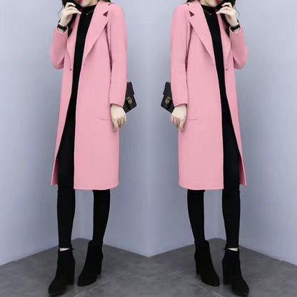 Mid-length Loose Wool Overcoat Women&
