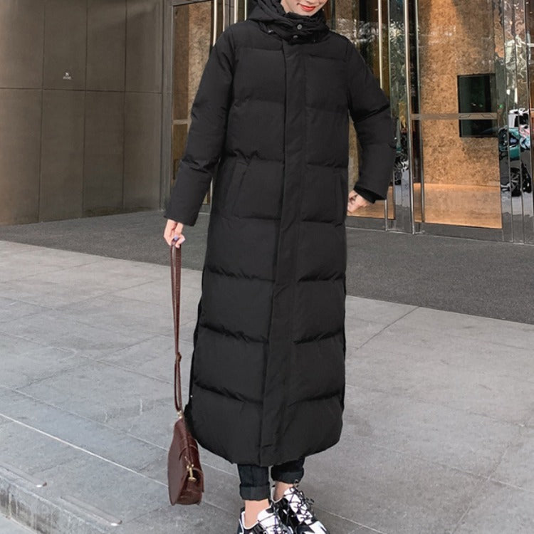Korean style loose padded padded jacket over the knee mid-length padded padded jacket Limorista