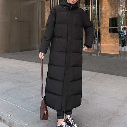 Korean style loose padded padded jacket over the knee mid-length padded padded jacket Limorista
