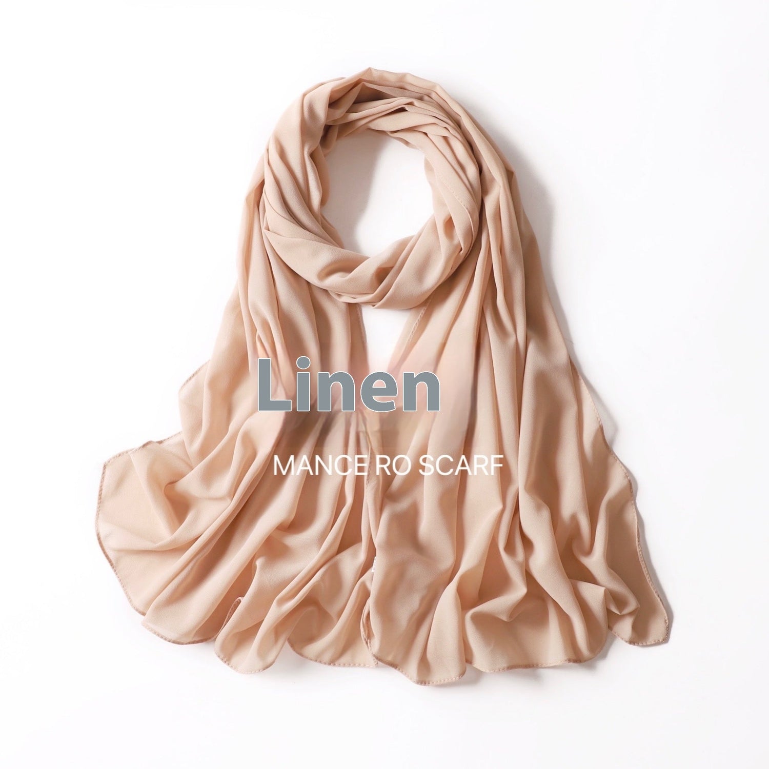 Pure Color Pearl Chiffon Scarf Headcloth Veil Chiffon Scarf Limorista