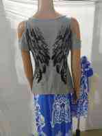 Wing print strapless T-shirt Limorista