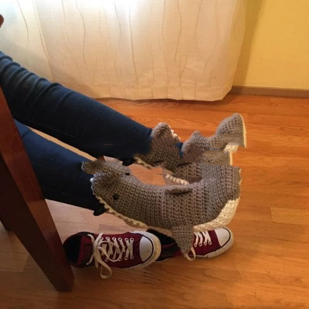 Shark Bite Wool Knitted Indoor Slippers Socks Limorista