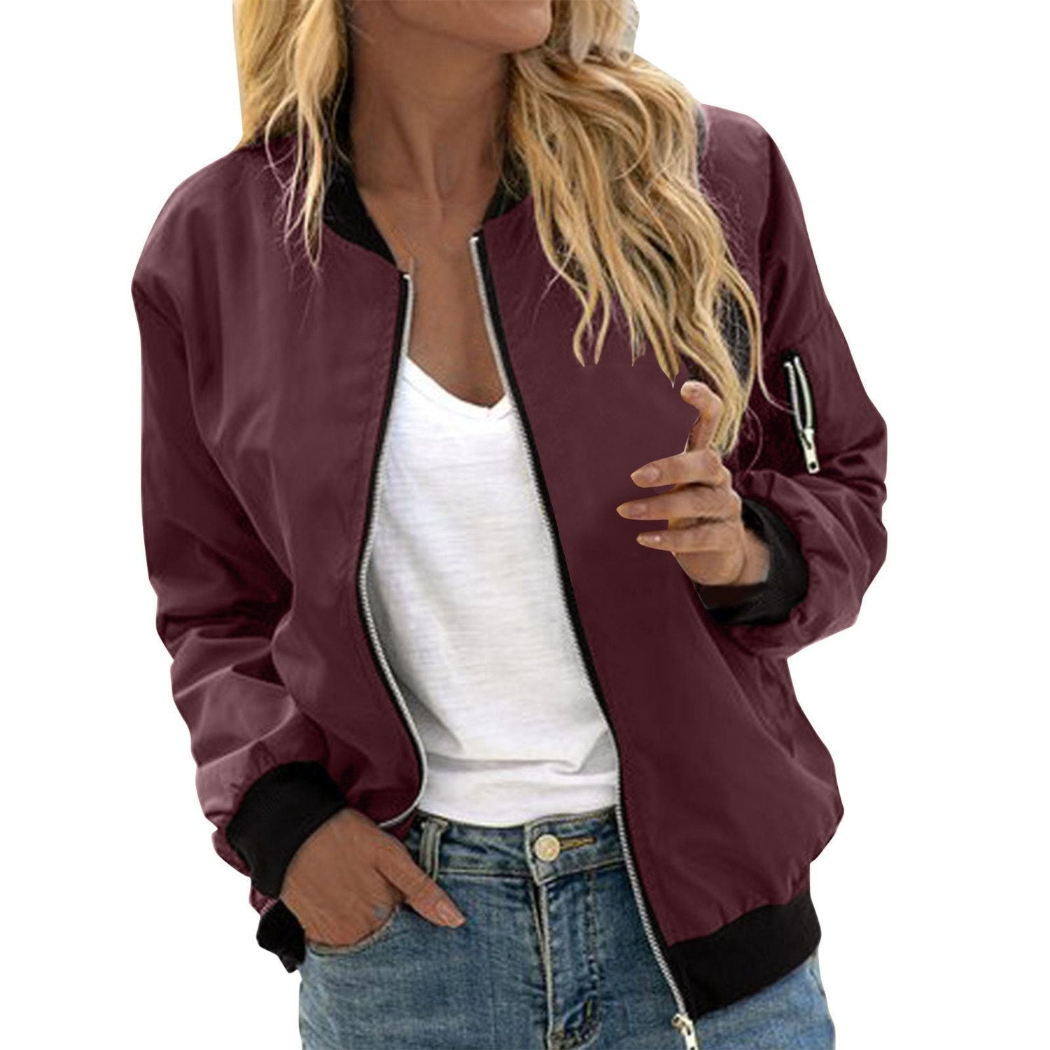 European And American Solid Color Women&