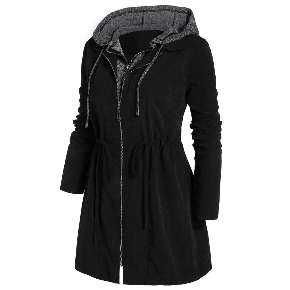 Ladies mid-length thick quilted hooded coat Limorista