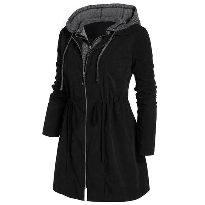Ladies mid-length thick quilted hooded coat Limorista