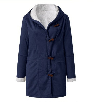 Solid color mid-length hooded jacket Limorista