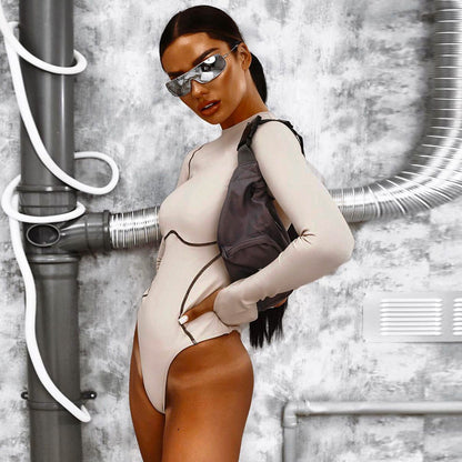 New Style Long-sleeved Round Neck Seamless One-piece Women Limorista