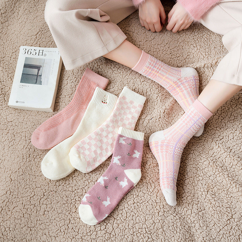 Sweet Lady Towel Bottom Mid-calf Socks Limorista