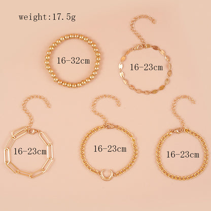Alloy Chain Bracelet 5-piece Set Limorista