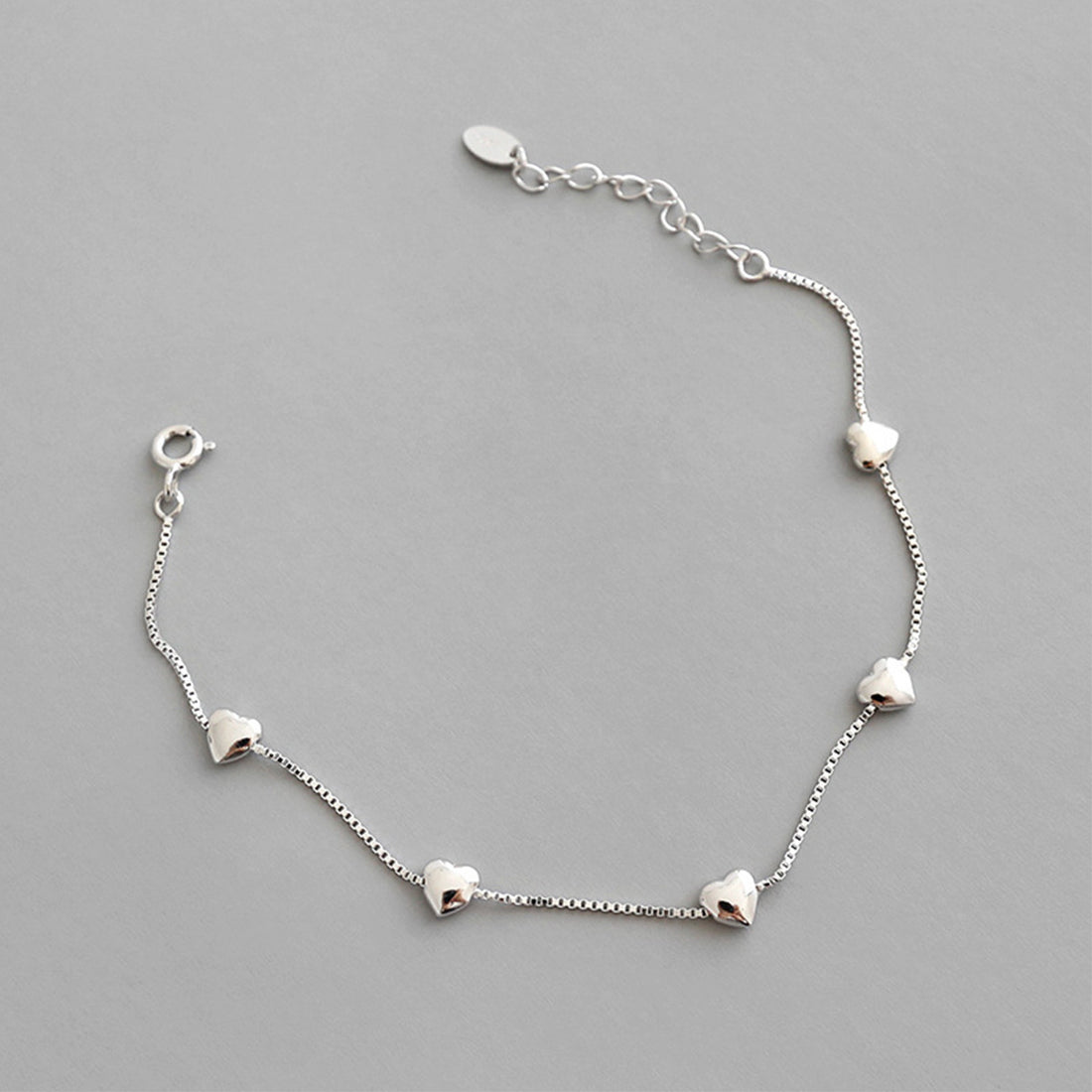 925 Sterling Silver Creative Glossy More Than Heart Bracelet Limorista