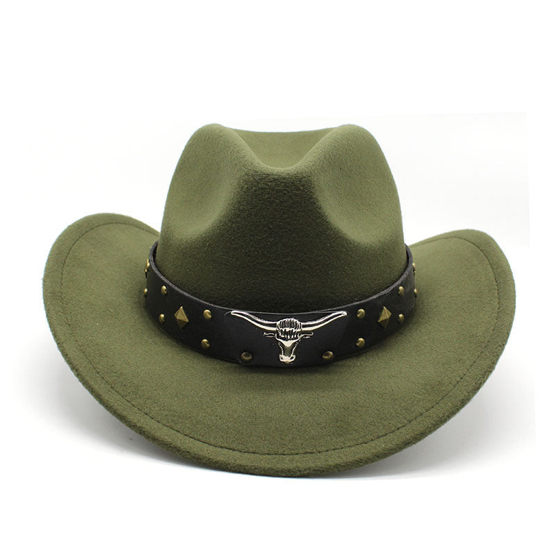Polyester Retro Jazz Western Cowboy Hat Limorista