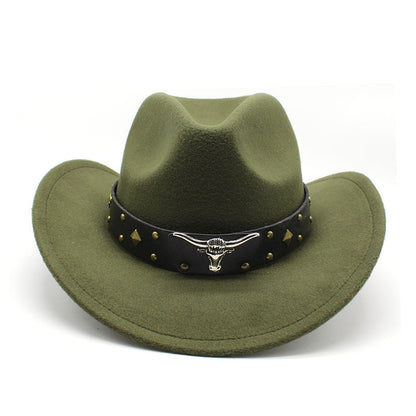 Polyester Retro Jazz Western Cowboy Hat Limorista