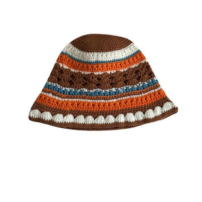 Japanese-style Retro Hollow Flower Handmade Knitted Bucket Hat Women Limorista
