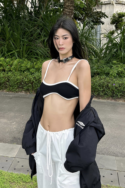 Spice Girl Black Sexy Beautiful Small Suspenders Short-style Jacket Limorista