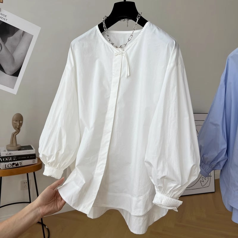 Tassel Pleated Sleeve Shirt Women&