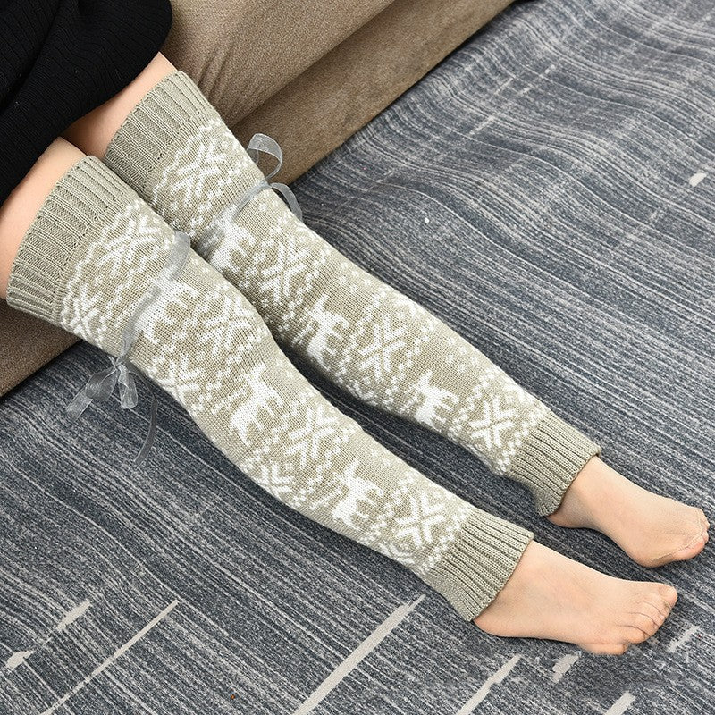Thickened Warm Wool Stockings Knitted Over-the-knee Bunching Socks Limorista