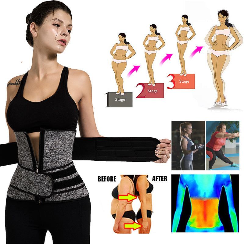 Tummy Sweat Shapewear Bodysuits Women Waist Trainer Slimming 2-3 Belts Workout Shaper Corset Limorista