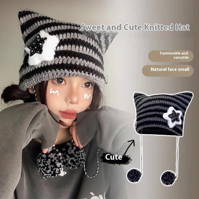 Korean Cute Thermal Head Cover Woolen Cap Limorista