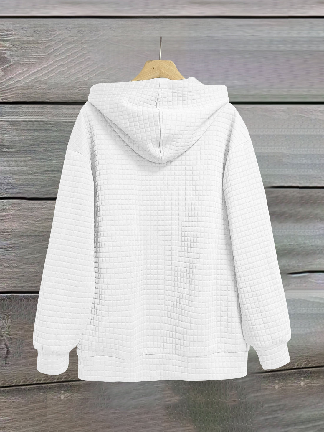 Letter Print Zipper Dual Pockets Hoodie Limorista