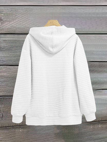 Letter Print Zipper Dual Pockets Hoodie Limorista