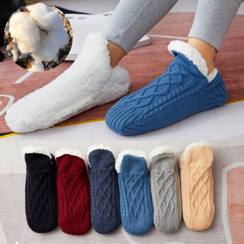Winter Woolen Socks Women Thicken Warm Home Bedroom Socks Slippers Men Non-slip Foot Warmer Snow Socks Calcetines Mujer Limorista