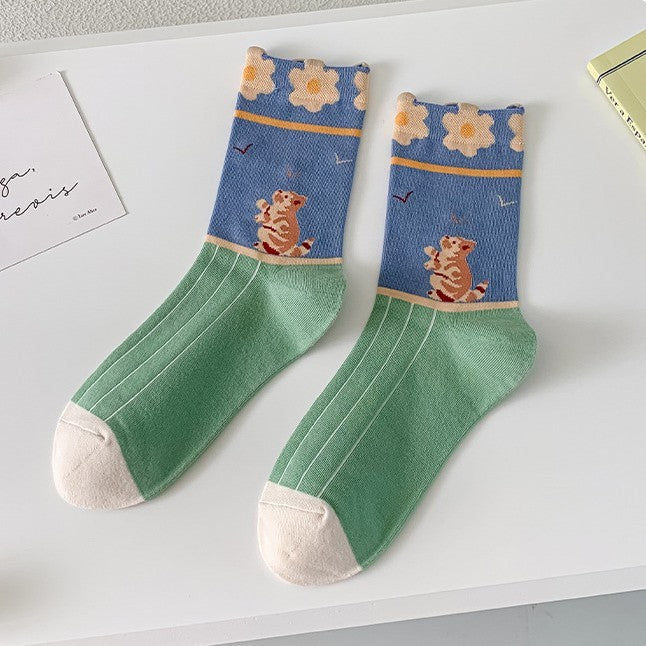 Autumn And Winter Models Of Cute Girls Bubble Mouth Cotton Thigh-high Socks Limorista