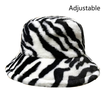 Cow Pattern Female Print Korean Fashion Plush Hat Limorista