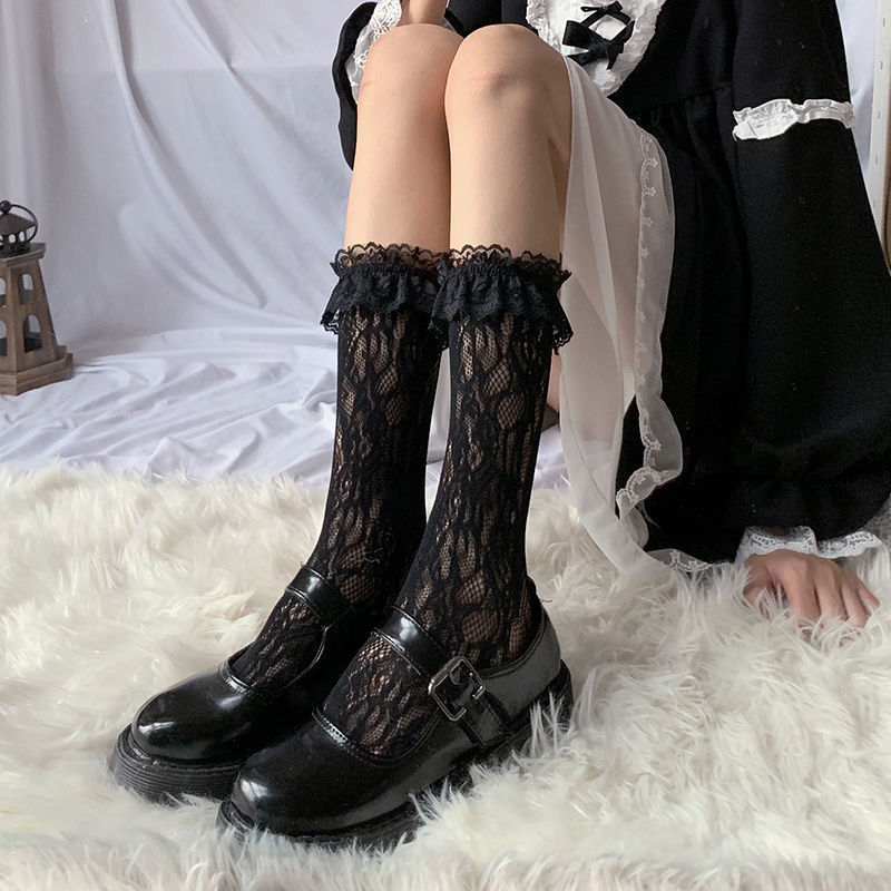 Japanese Jk Hollow Net Stockings Soft Sister Female Middle Tube Limorista