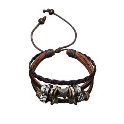 Personalized Beaded Five-pointed Star Leather Bracelet Trendy Simple Limorista