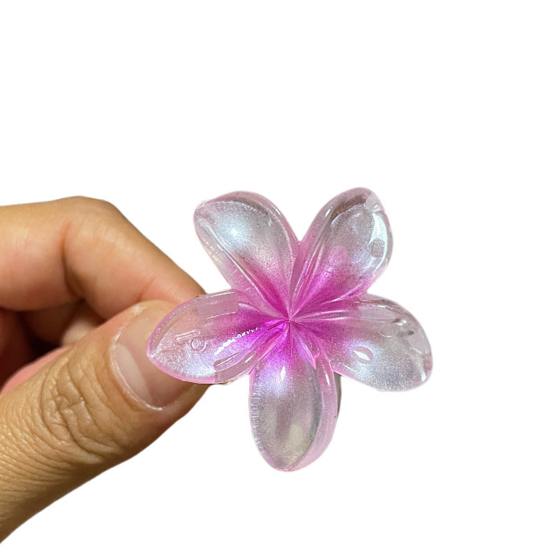 4CM Plumeria Rubra Grip Flower Barrettes Female Limorista