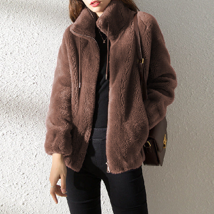 Sweater Elegant Cardigan Zipper Fleece Top Limorista