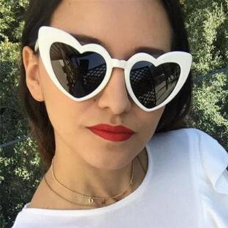 New Trendy Fashion Peach Heart Big Frame Personality Sunglasses Limorista