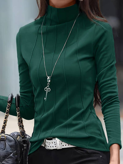 European And American Solid Color Turtleneck Slim T-shirt Limorista