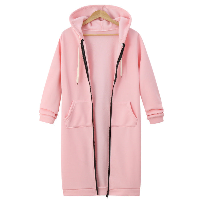 Hooded Long Sleeve Sweater Fleece Long Jacket Limorista