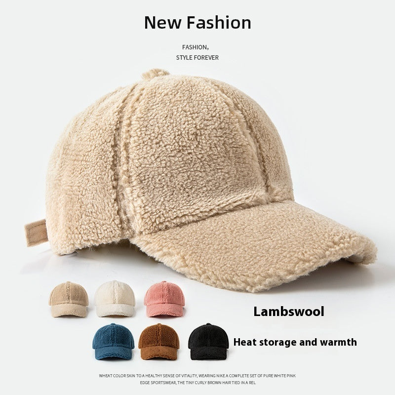 Lamb Wool Hat For Women Plush Peak Cap Limorista