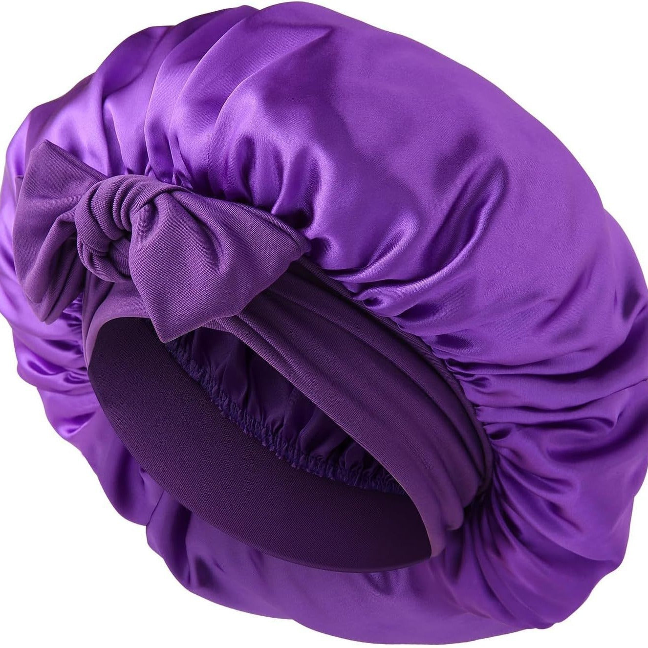 Satin Ribbon Round Bow Elastic Nightcap Limorista