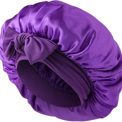 Satin Ribbon Round Bow Elastic Nightcap Limorista