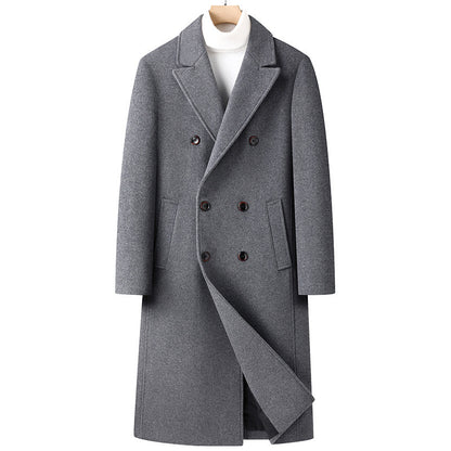 Autumn And Winter Woolen Coat Overknee Long Double Breasted Oblique Pocket Limorista