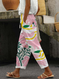 New Casual 3D Digital Printing Drawstring Trousers Limorista