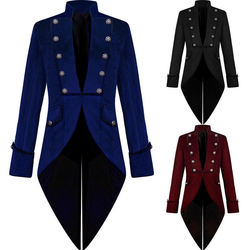 Stand Collar Gold Velvet Vintage Tuxedo Showsuit Limorista