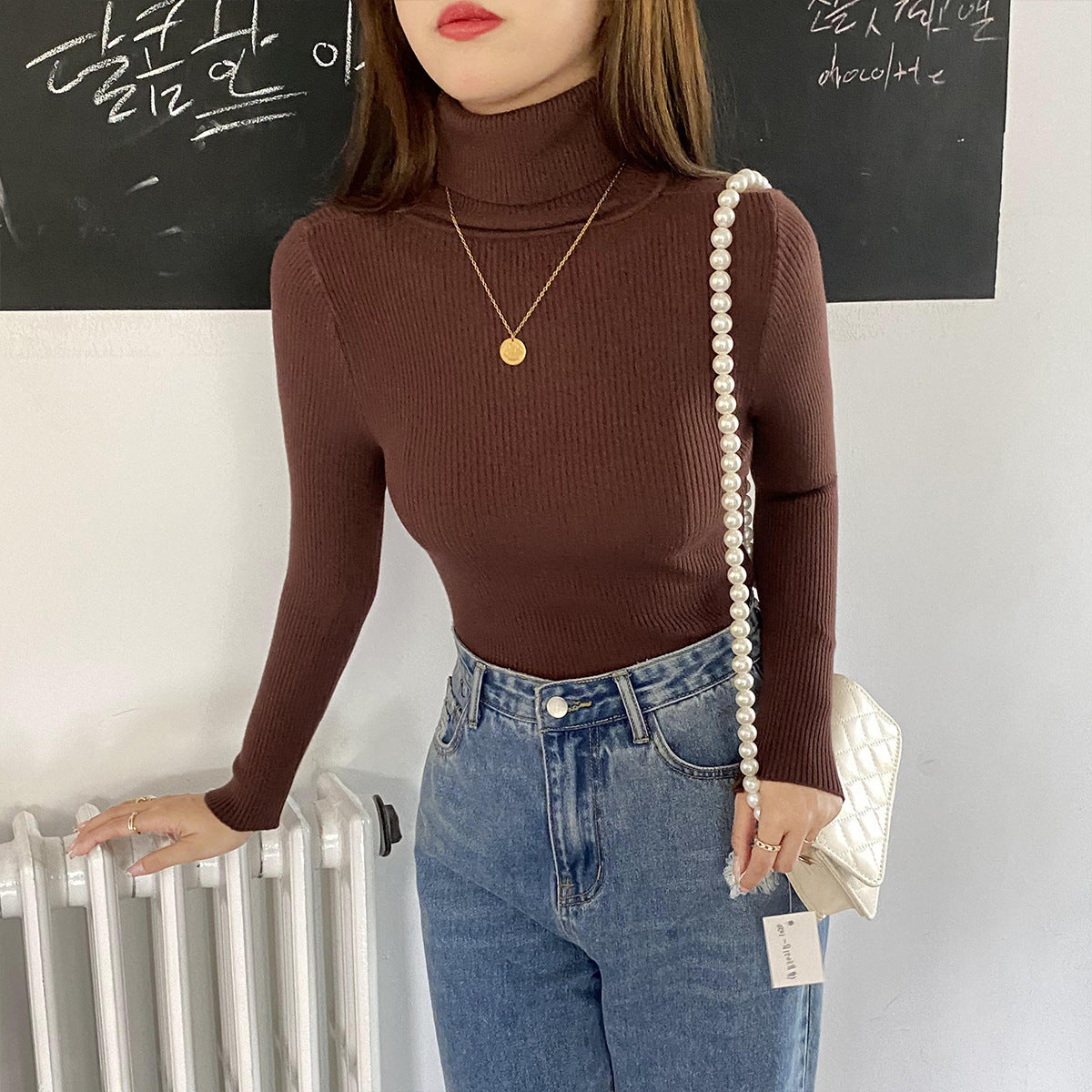 Basic All-matching Thickened Sweater Turtleneck Limorista