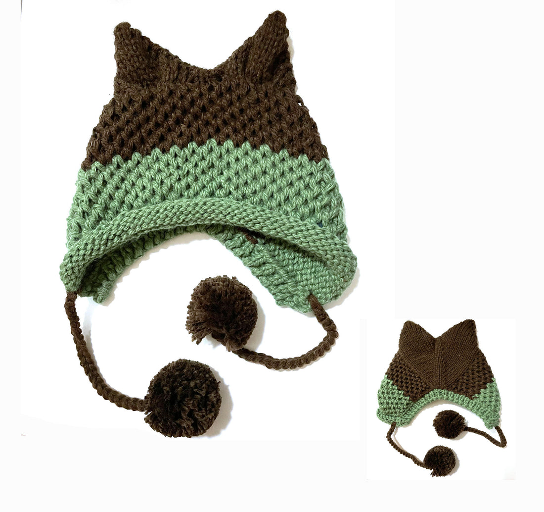 Fox Hat Colorblock Ear Fur Ball Limorista