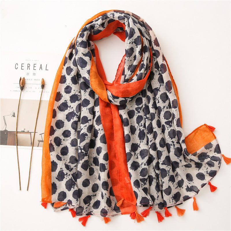 Japanese Style Artistic Fresh Cotton And Linen Scarf Retro Patchwork Bohemian Cashew Print Limorista
