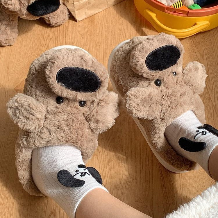 Cute Warm Nose Dog Shoes Room Non Slip Cotton Slippers Limorista