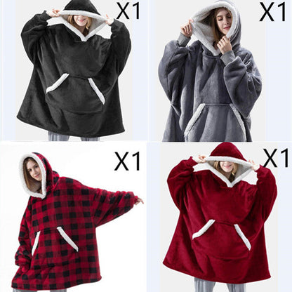 Men And Women Can Wear Zipper Flannel Lazy Blanket Limorista